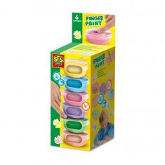 Peinture au doigt pastel 6 couleurs x 45 mL