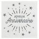 Miniature Paper Napkins x 10 - Sparkling Birthday Silver