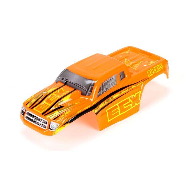 Body Set,Decorated, Orange/Yellow: 1/18 4WD Ruckus - ECX210004