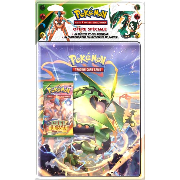Pokemon : Pack cahier range-cartes + Booster Pokémon Ciel rugissant - Asmodee-POB09XY06