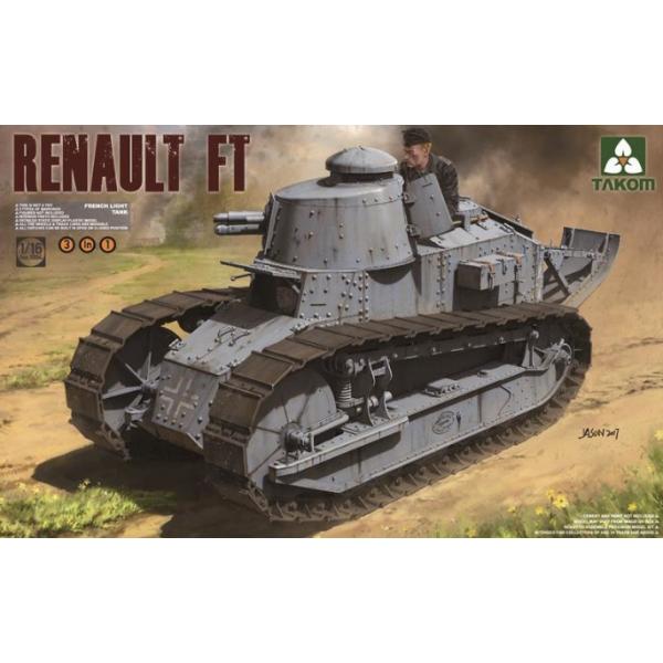 French Light Tank Renault Ft-17 3in1 - 1:16e - Takom - TAKO1004