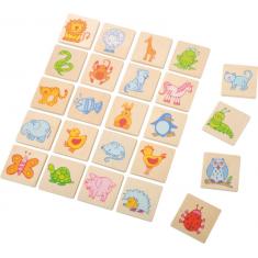 Identification signs animals wooden