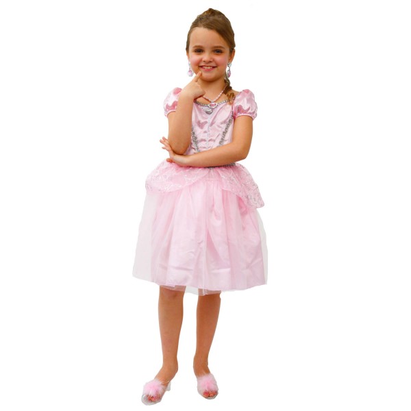 Déguisement Princesse rose pâle avec parure de bijoux : 6/8 ans (114 cm) - HN03348RO-Parent