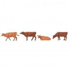 HO Model Railway: Miniature Cow Figures