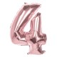 Miniature Globo Mylar Rosa Cobre Número 4 - 86 cm