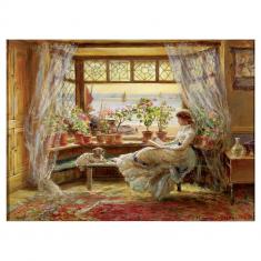Puzzle 1000 piezas: Leyendo junto a la ventana