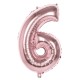 Miniature Globo Mylar Rosa Cobre Número 6 - 86 cm