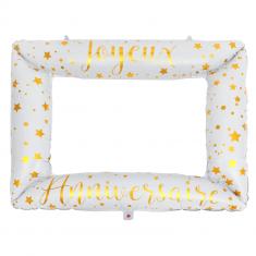 Balloon frame - Happy Birthday - metallic