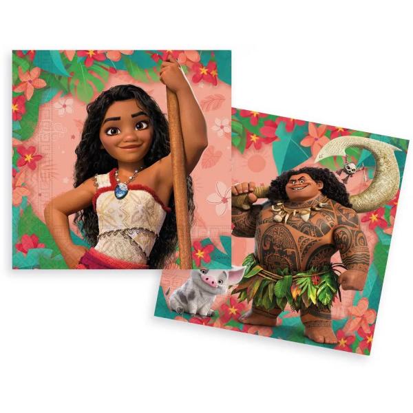 Lot de 20 serviettes 33x33 cm - Vaiana 2  - LVAI97202