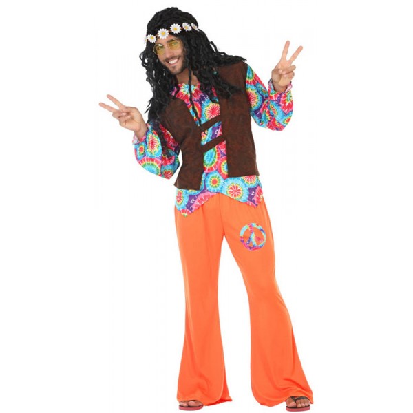 Déguisement hippie marron et blanc homme : Deguise-toi, achat de  Déguisements adultes