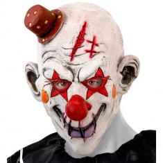 Masque tête complete clown tueur avec mini chapeau