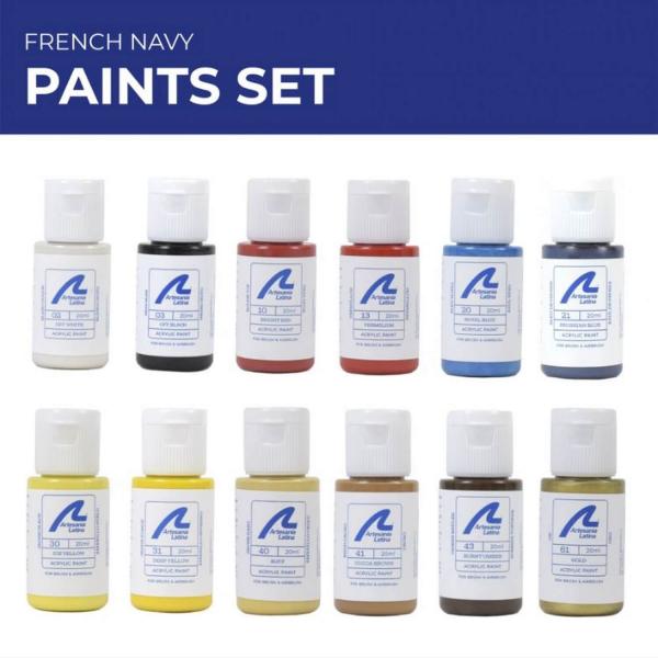 Peintures pour maquette Hermione La Fayette:12x20 ml. - Artesania-277PACK4