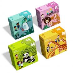 Puzzle-Set Koffer – Tiere – 329 Teile	