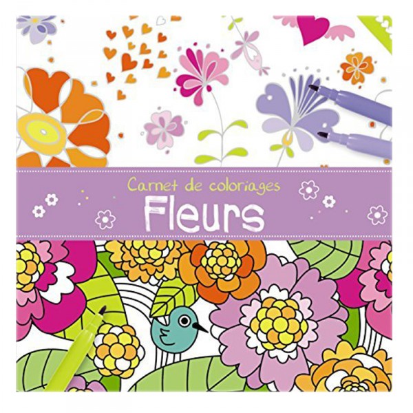 Carnet de coloriages : Fleurs - 123Soleil-AU0113