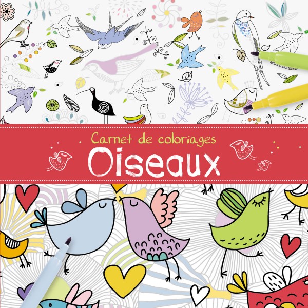 Carnet de coloriages : Oiseaux - 123Soleil-AU0115