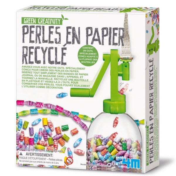 Kit de fabrication Green Creativity : Perles en papier recyclé - 4M-5664588
