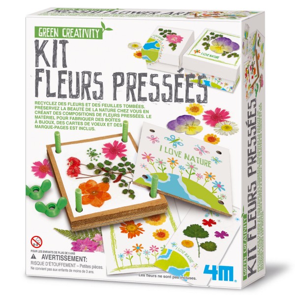 Kit para hacer creatividad verde: flores prensadas - 4M-5664567