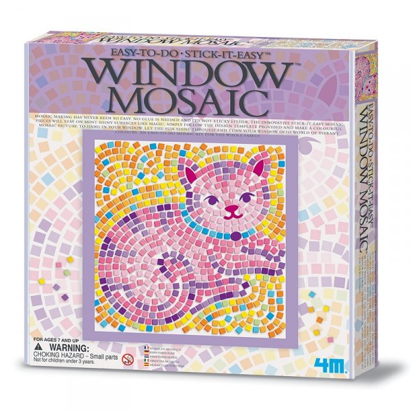 Kit de fabrication de vitrail en mosaïque : Chat - 4M-5604526-4