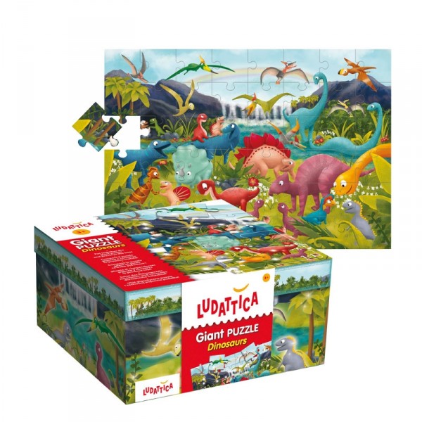 Puzzle géant 48 pièces : Dinosaures - Ludattica-51373