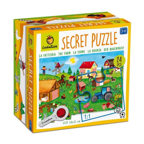 Puzzle de 24 piezas: Puzzle secreto: la granja - Ludattica-5820293
