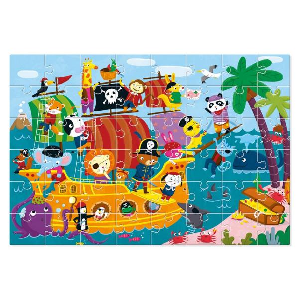 Puzzle gigante de 48 piezas: el barco pirata - Ludattica-5874877