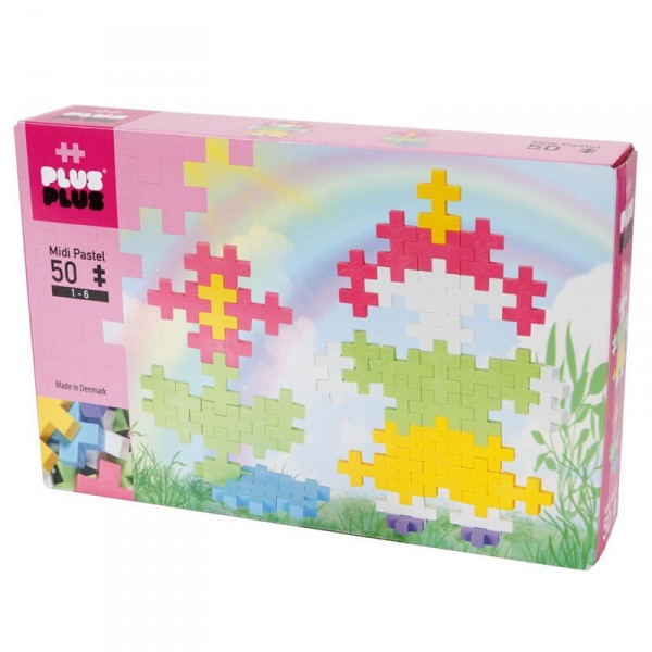 Jeu de construction : Plus Plus Box Midi Pastel 50 pcs - PlusPlus-PP3217