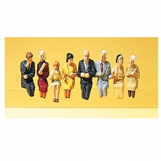 HO model: Figurines - Seated passengers for dining car