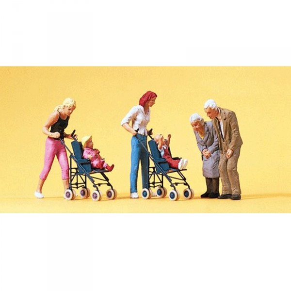 HO model making - Figures: Moms, babies and grandparents - Preiser-PR10493