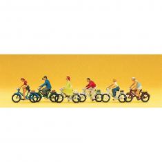 Modélisme HO : 6 figurines cyclistes