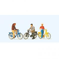 Modélisme HO Figurines : Cyclistes à une intersection