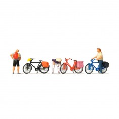 Modélisme HO Figurines : Cycliste en pause