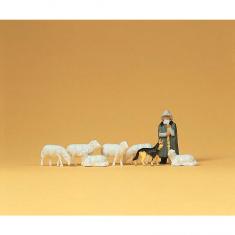Modélisme HO Figurines : Moutons et bergers