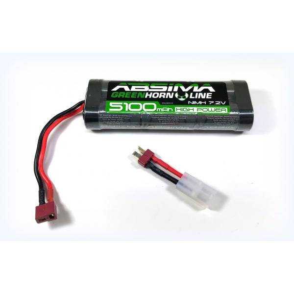 Abisma Greenhorn V2 NiMH 7.2V 5100 (T-Plug + Tamiya Adaptor) - 4100013