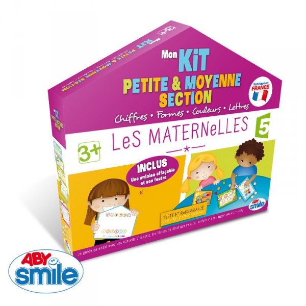 Jeu Les Maternelles : Mon kit Petite et Moyenne section : Chiffres, formes, couleurs, lettres - AbySmile-SMIJDP027