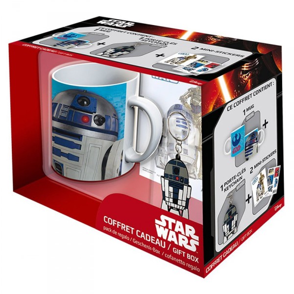 Coffret cadeau Star Wars : Mug, porte-clés et stickers : R2-D2 - Abystyle-ABYPCK077