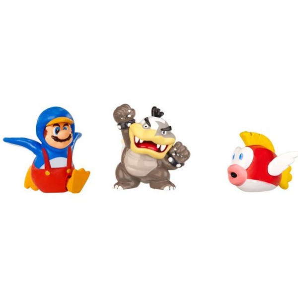 Micro figurines Nintendo : Morton Koopa, Mario Pingouin, Cheep Cheep - Abysse-mfgnin017-5