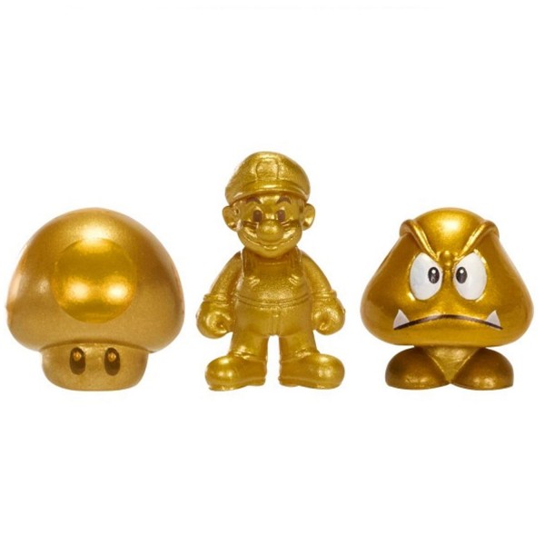 Micro figurines Or Nintendo : Mario, Super Champignon et Goomba - Abysse-MFGNIN026-1