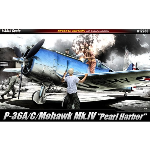 Maquette avion : P-36A/C Mohawk Mk.4 "Pearl Harbor" - Academy-12238