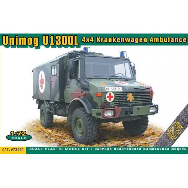 Unimog U1300L 4x4 Krankenwagen Ambulance - 1:72e - ACE - ACE72451
