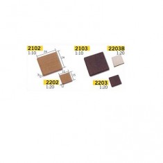 100 red tiles 24x24x3mm : 1/10 - Ceramic model Accessories
