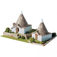 Maquette en céramique : Trulli Pugliesi, Alberobello, Italie