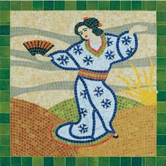 Mosaico de cerámica esmaltada japonesa