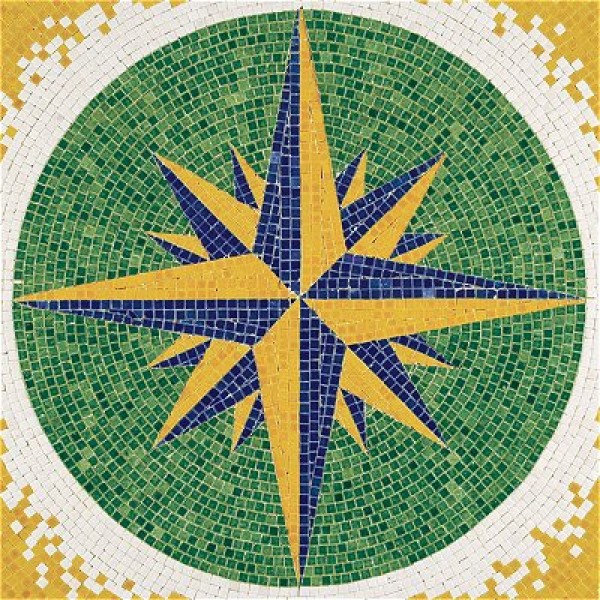 Glazed ceramic mosaic: Compass rose - Aedes-5509