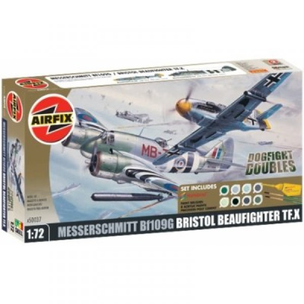Maquettes avions : Dogfight Doubles : Bristol Beaufighter et Messerschmitt Bf109G  - Airfix-50037