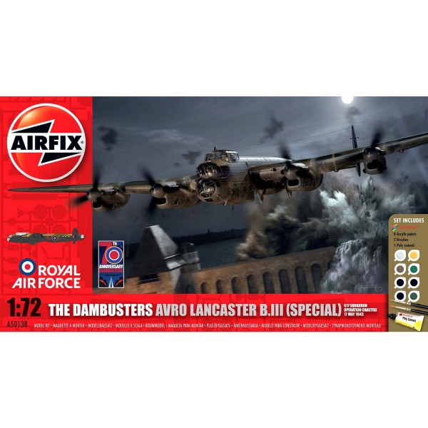 Maquette avion : Gift Set : The Dambusters Avro Lancaster B.III (Special) - Airfix-50138