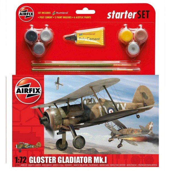 Maquette avion : Starter Set : Gloster Gladiator Mk.I - Airfix-55206