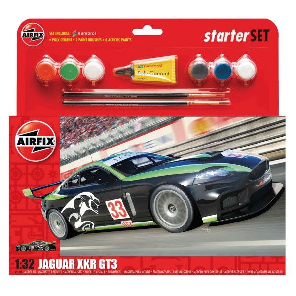 Maquette voiture de course : Jaguar XKRGT : Starter Set : 1:32 - Airfix-55306