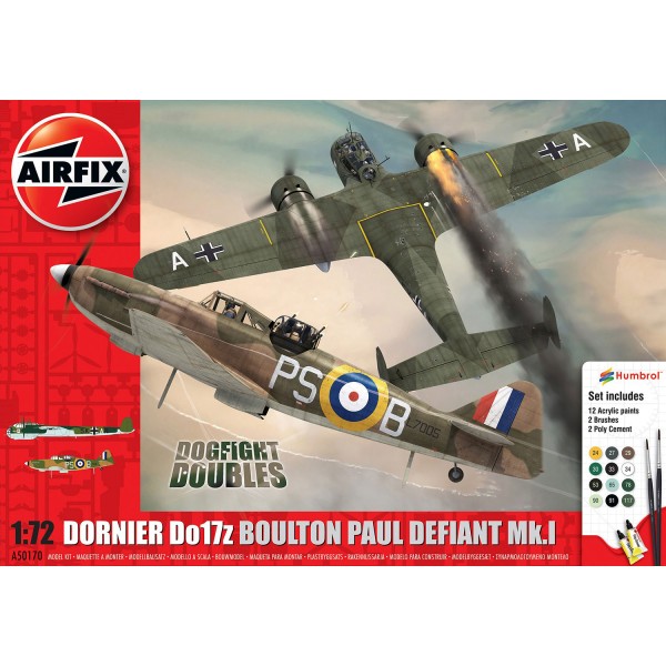 Maquettes avion : Set Dornier Do17z et Boulton Paul Defiant Mk.I - Airfix-50170