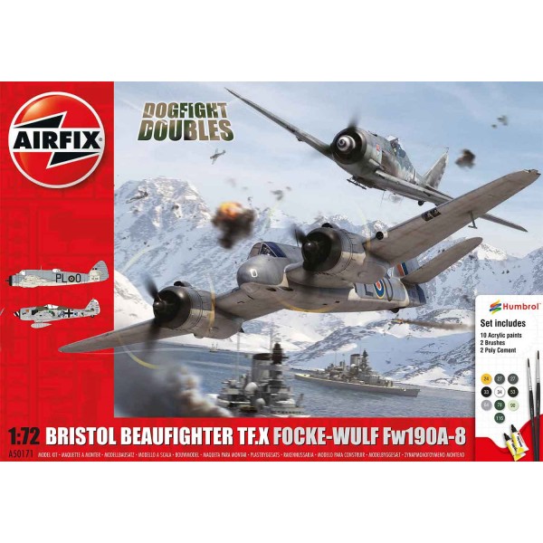 Maquettes avions : Bristol Beaufighter TF.X et Focke-Wulf Fw190A-8 - Airfix-50171
