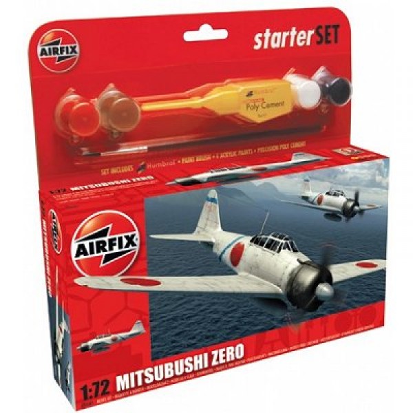 Maquette avion : Starter Set : Mitsubushi Zero  - Airfix-50085
